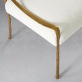 Hand Forged Metal Retro Copper Iron Frame Armless Dining Chair