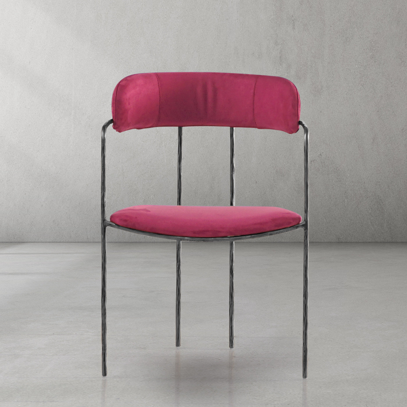Hand Forged Metal Vintage Armrest Bar Chair