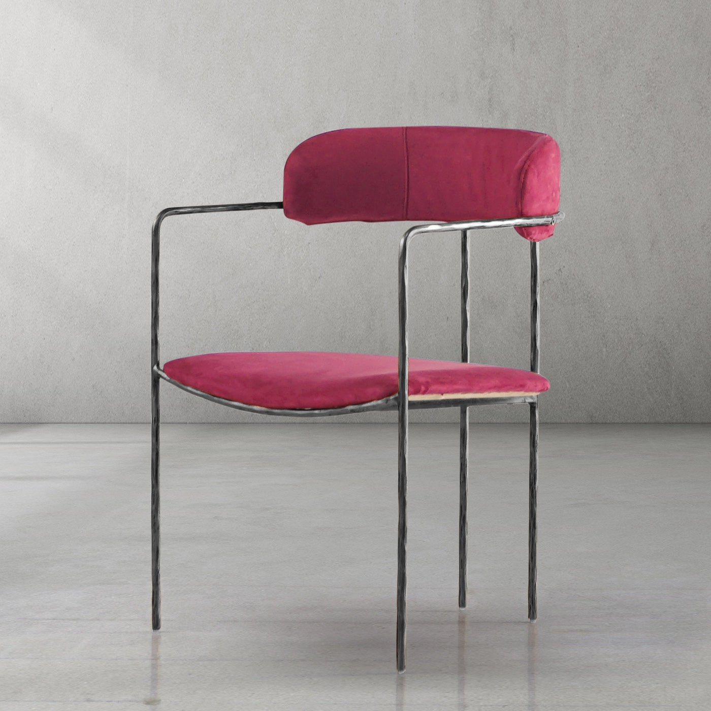 Hand Forged Metal Vintage Armrest Dining Chair