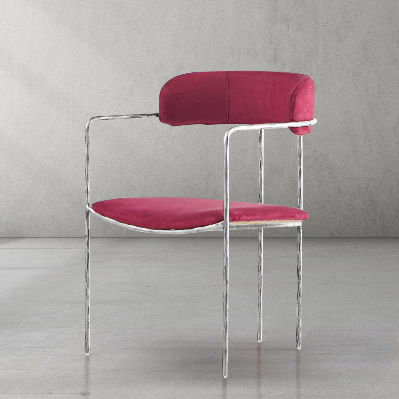 Hand Forged Metal Vintage Armrest Bar Chair