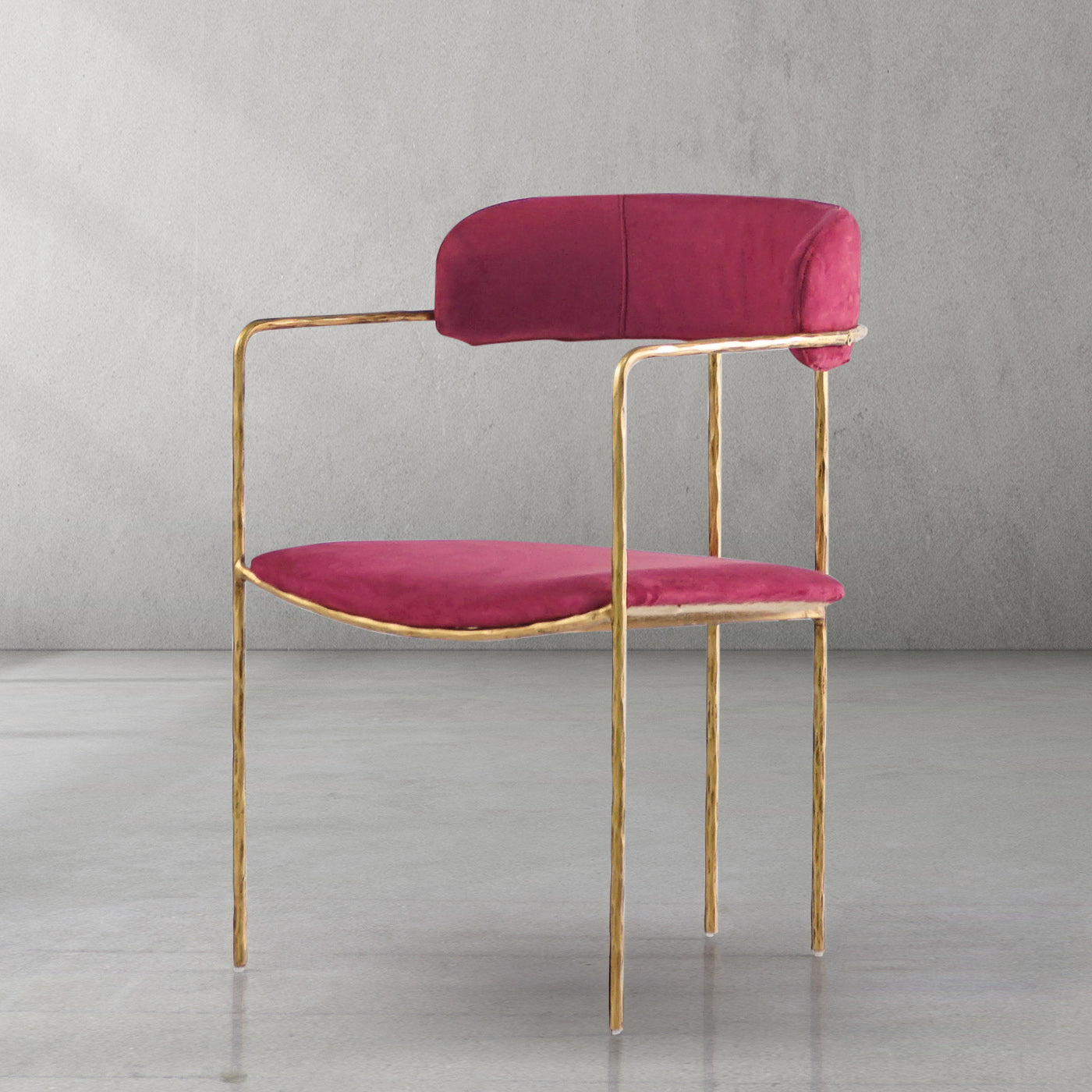 Hand Forged Metal Vintage Armrest Dining Chair