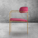 Hand Forged Metal Vintage Armrest Dining Chair