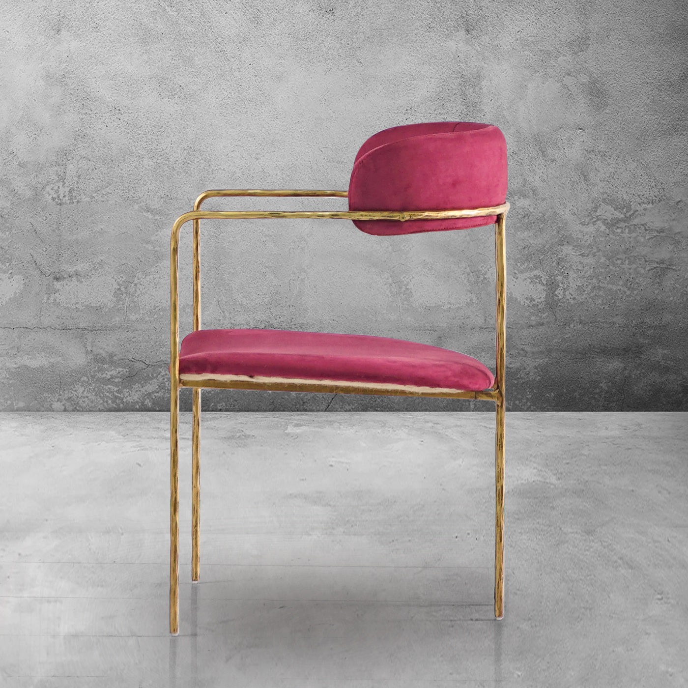 Hand Forged Metal Vintage Armrest Dining Chair