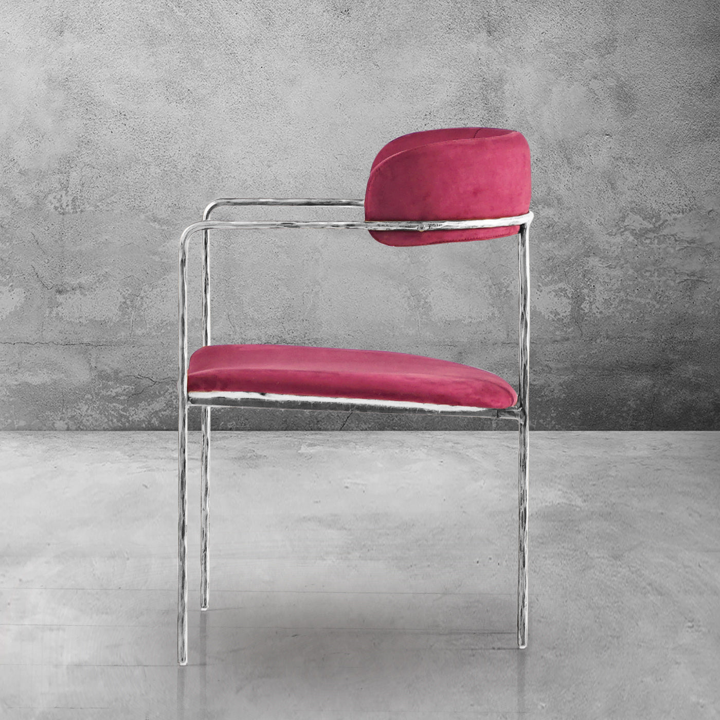 Hand Forged Metal Vintage Armrest Dining Chair