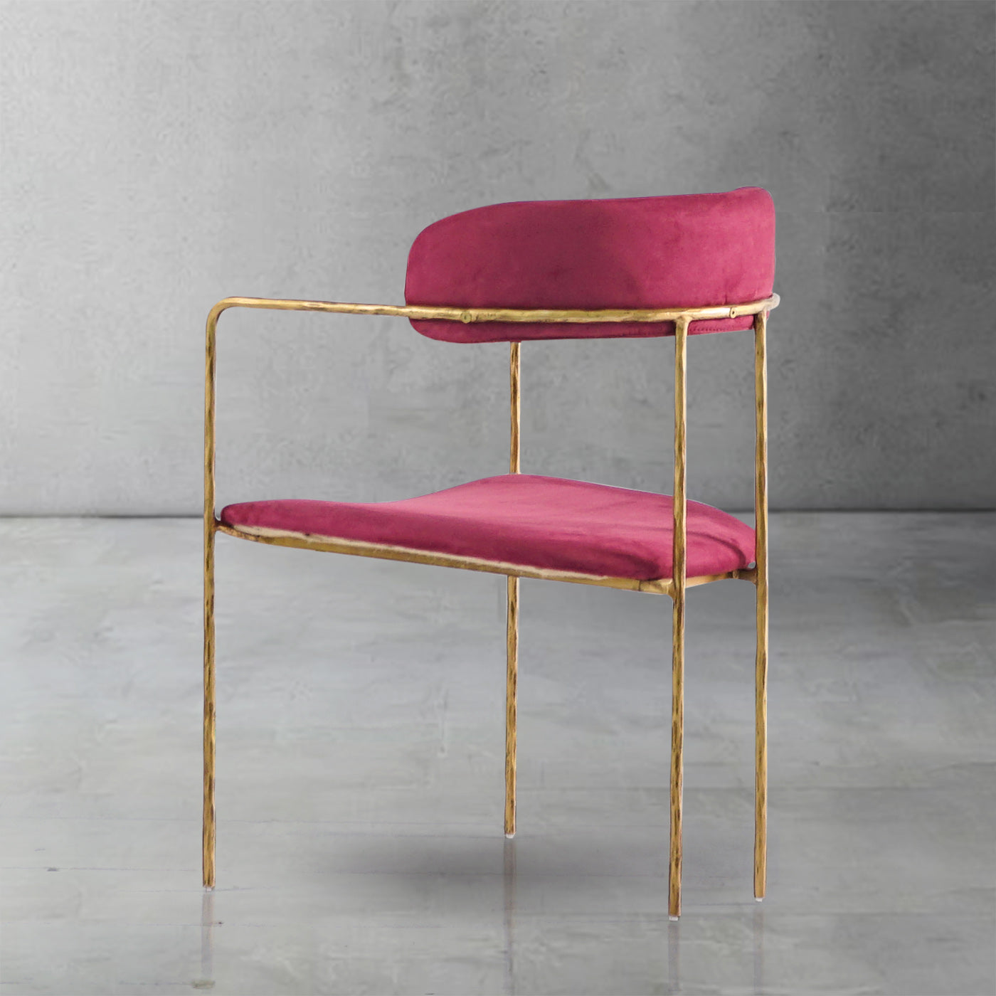 Hand Forged Metal Vintage Armrest Dining Chair