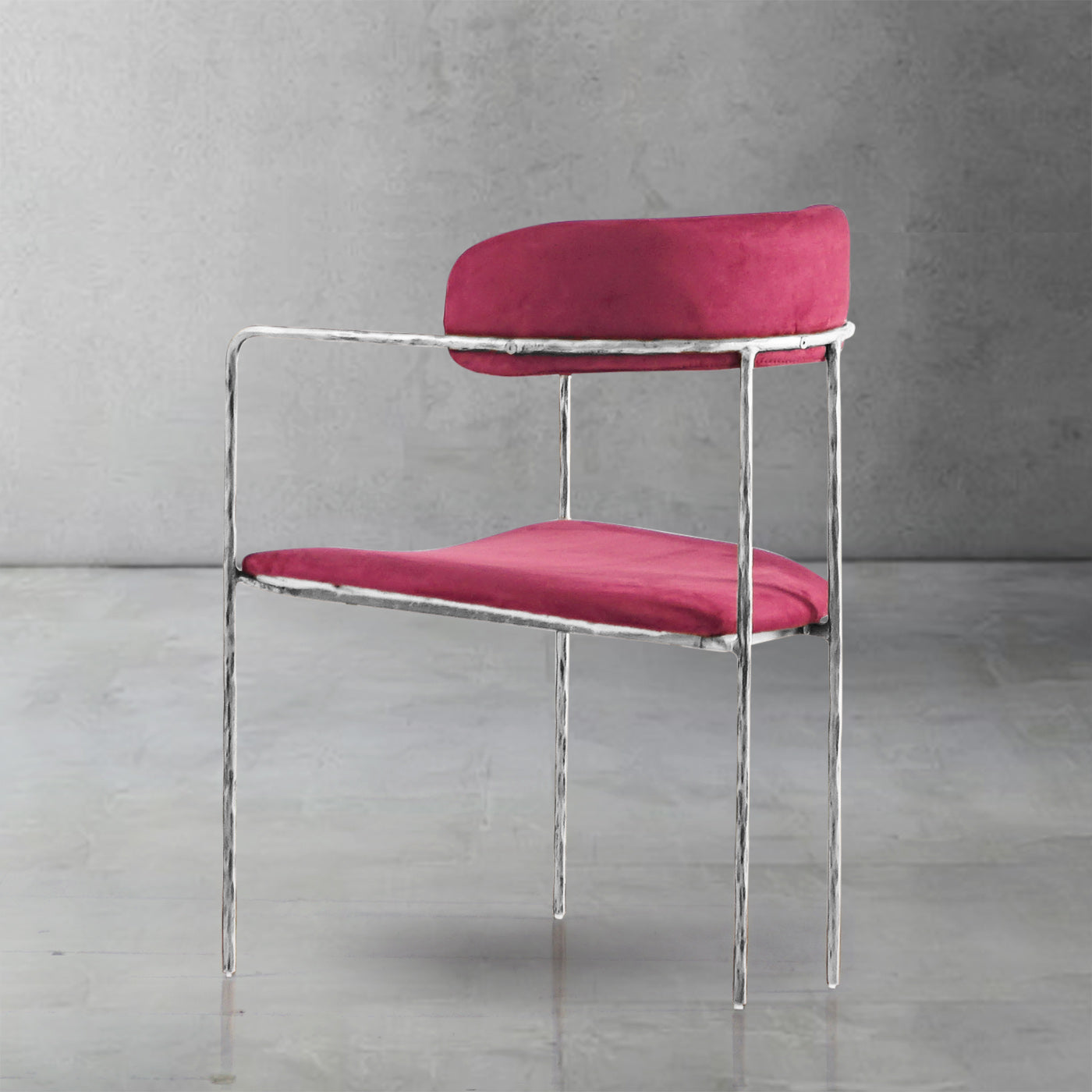 Hand Forged Metal Vintage Armrest Dining Chair