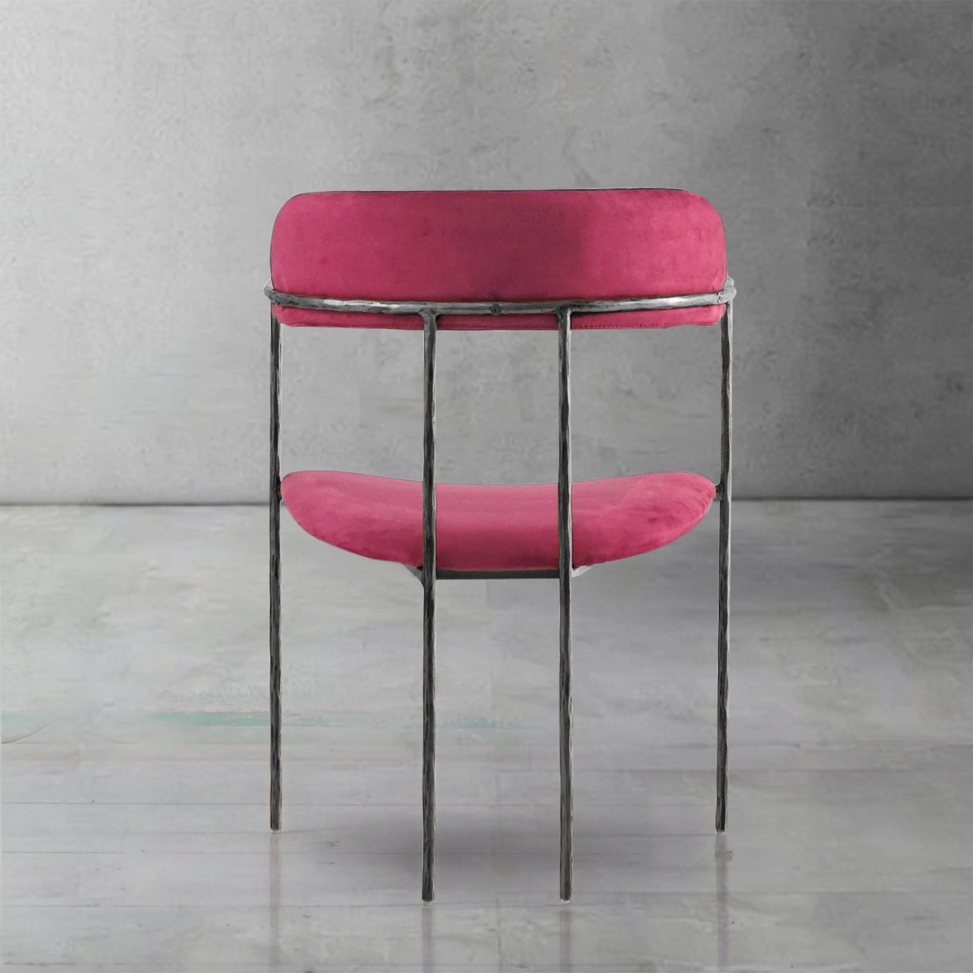Hand Forged Metal Vintage Armrest Dining Chair