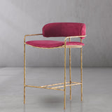 Hand Forged Metal Vintage Armrest Bar Chair