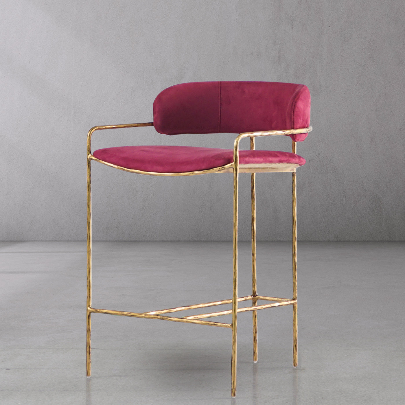 Hand Forged Metal Vintage Armrest Bar Chair
