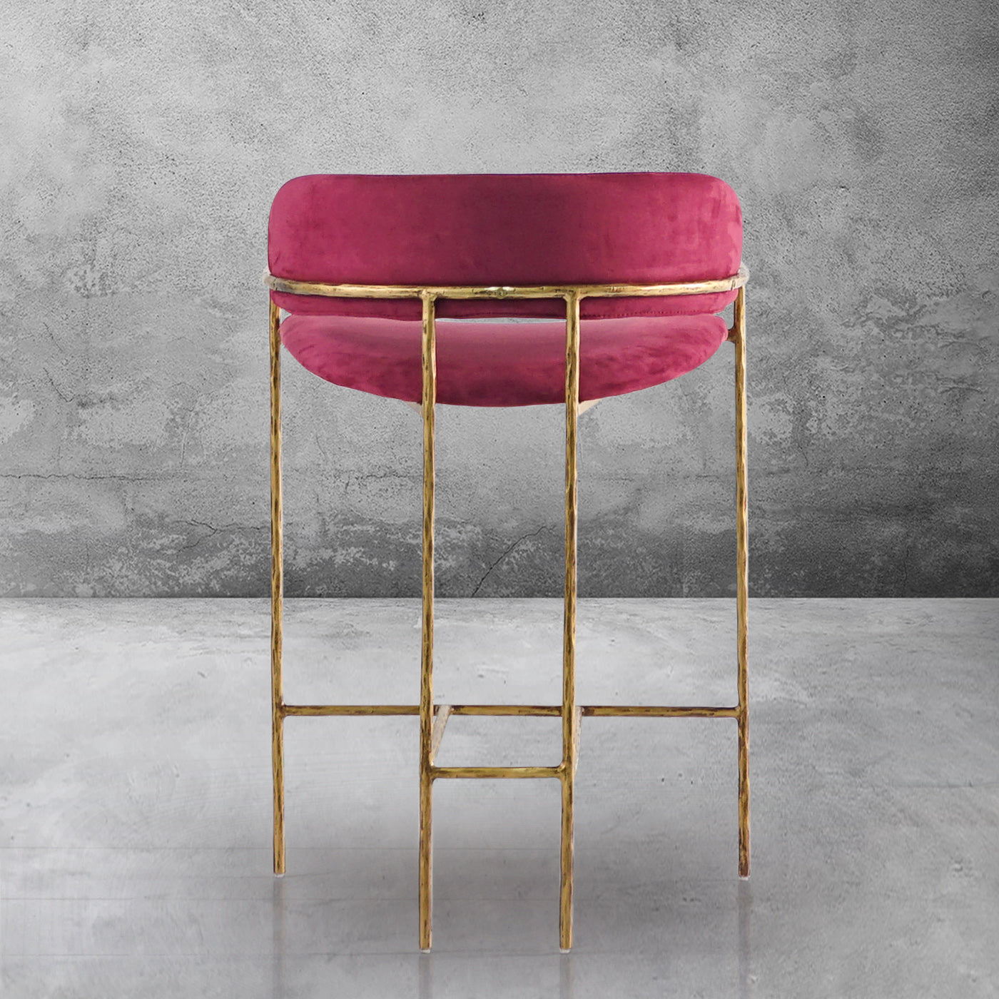 Hand Forged Metal Vintage Armrest Bar Chair