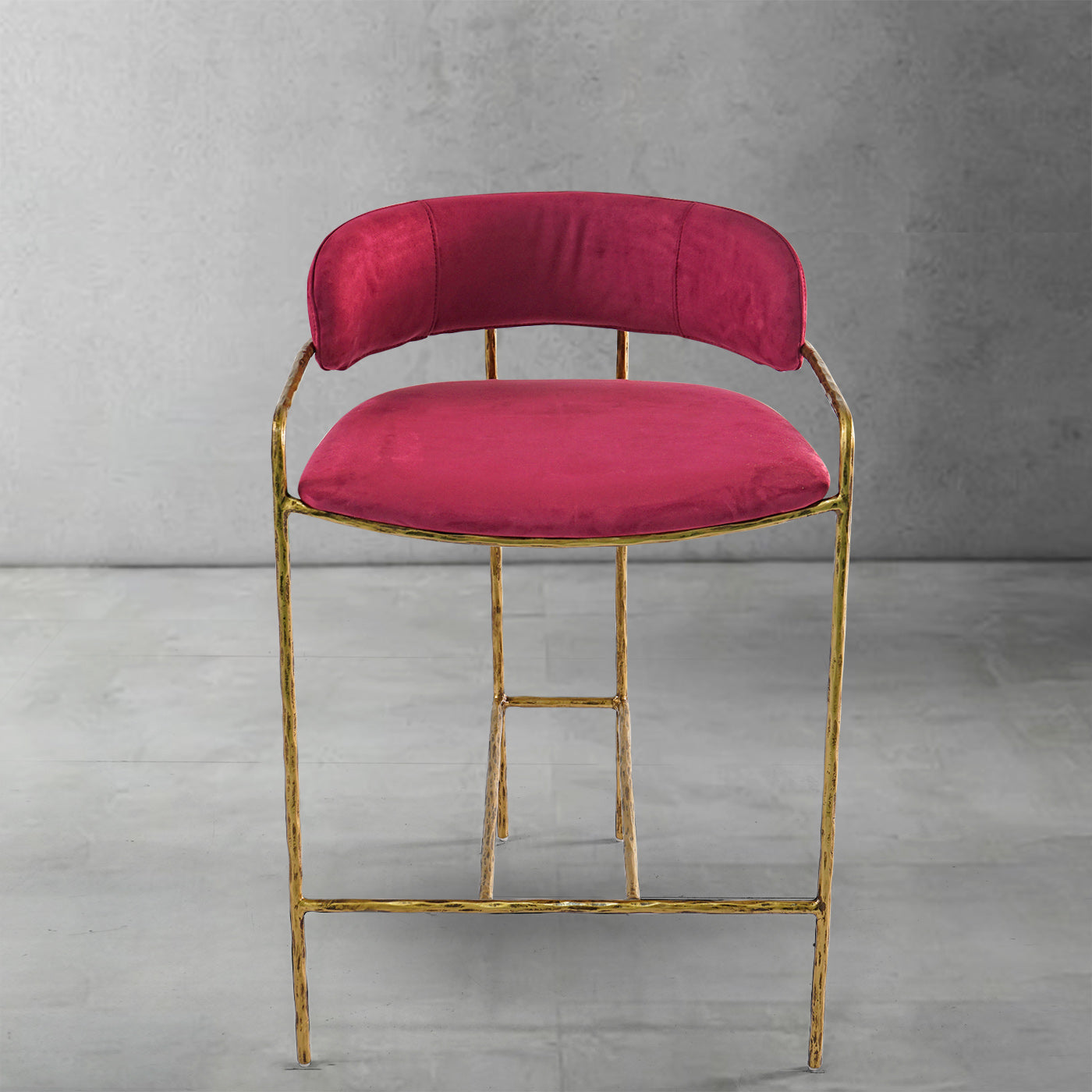 Hand Forged Metal Vintage Armrest Bar Chair