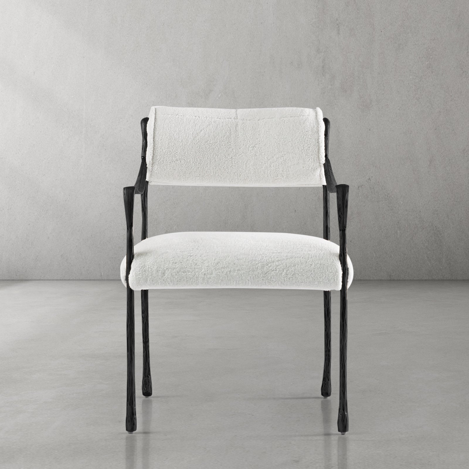 Hand Forged Metal Retro Copper Iron Frame Dining Chair