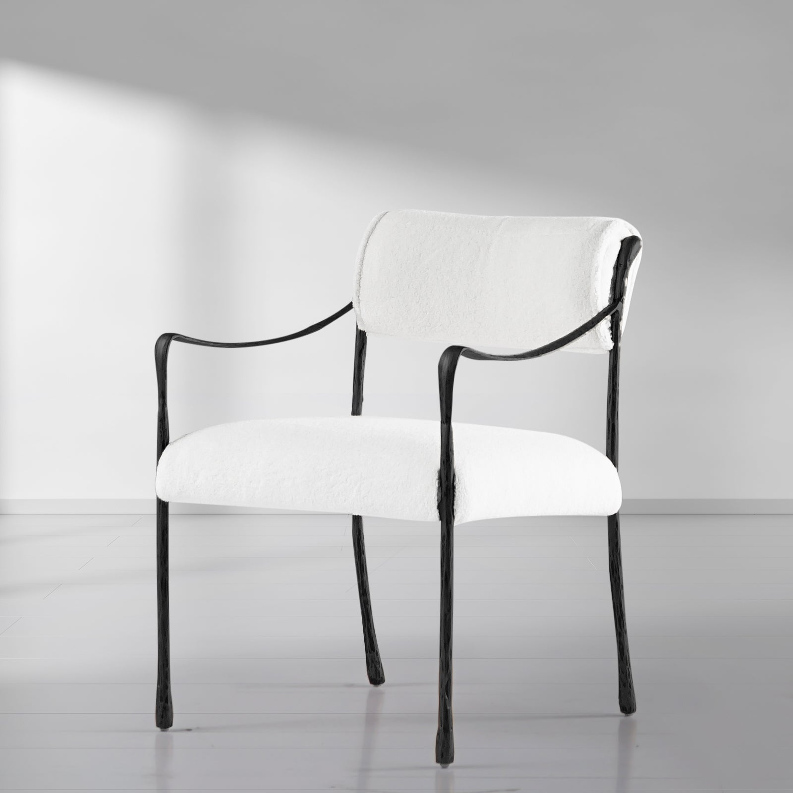 Hand Forged Metal Retro Copper Iron Frame Dining Chair