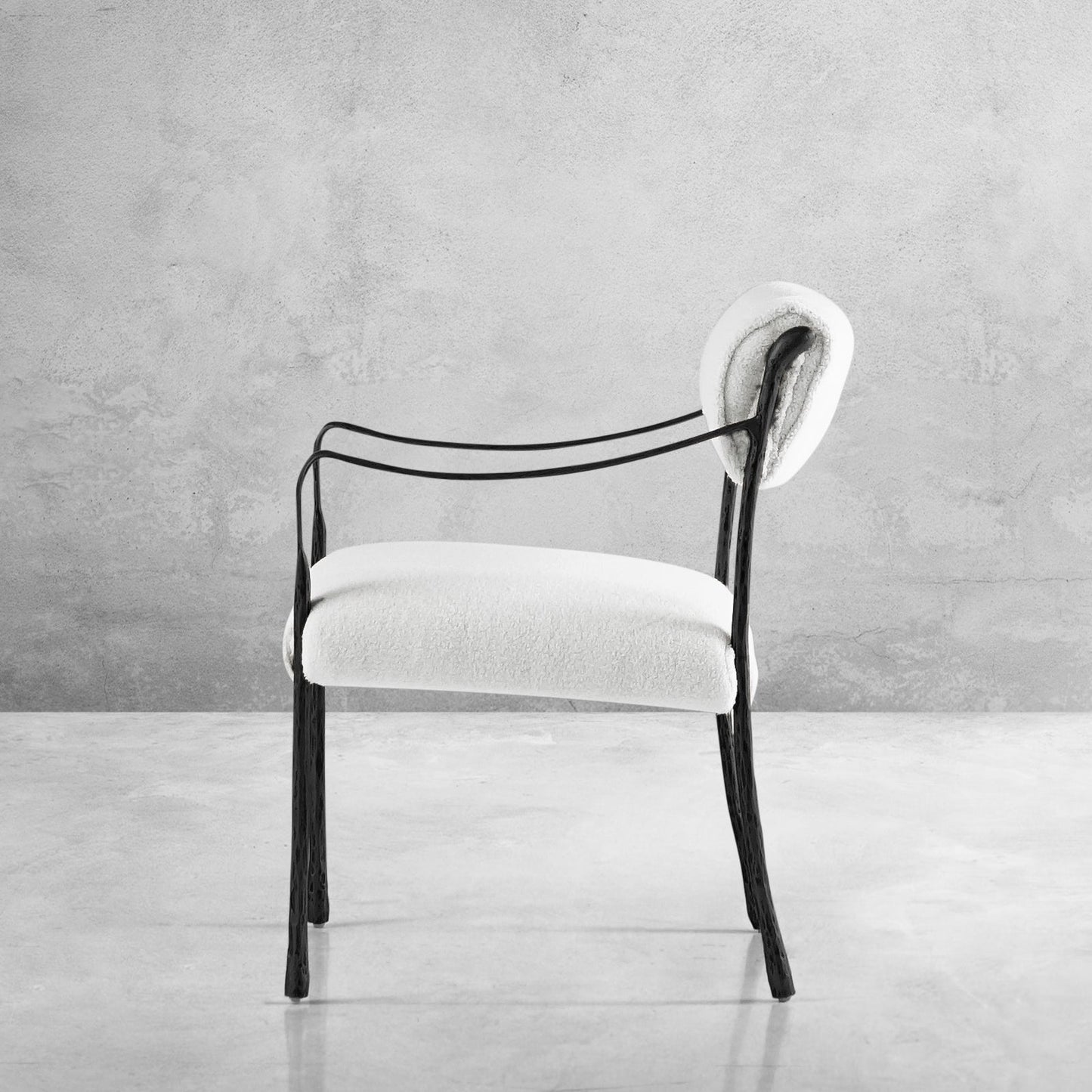 Hand Forged Metal Retro Copper Iron Frame Dining Chair