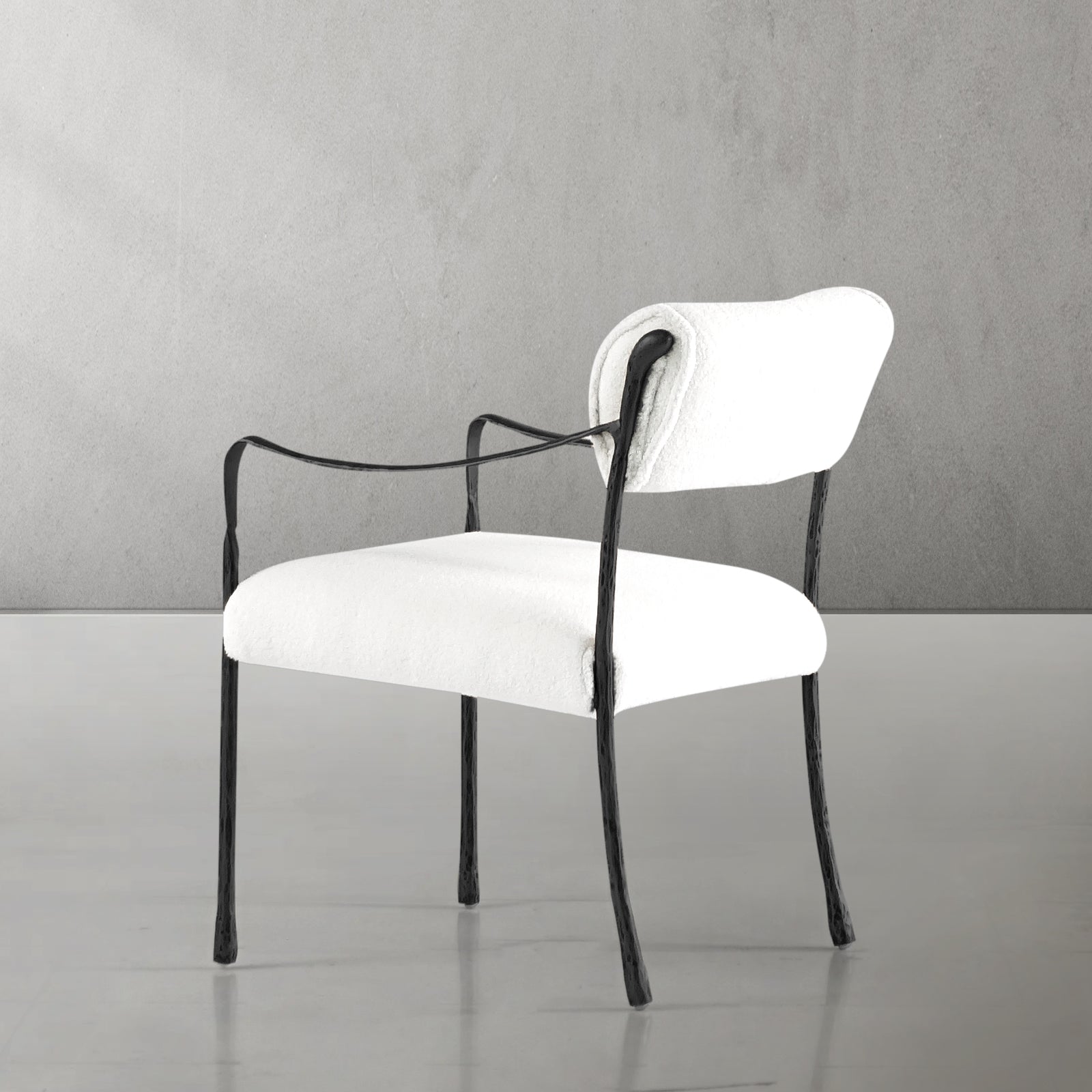 Hand Forged Metal Retro Copper Iron Frame Dining Chair