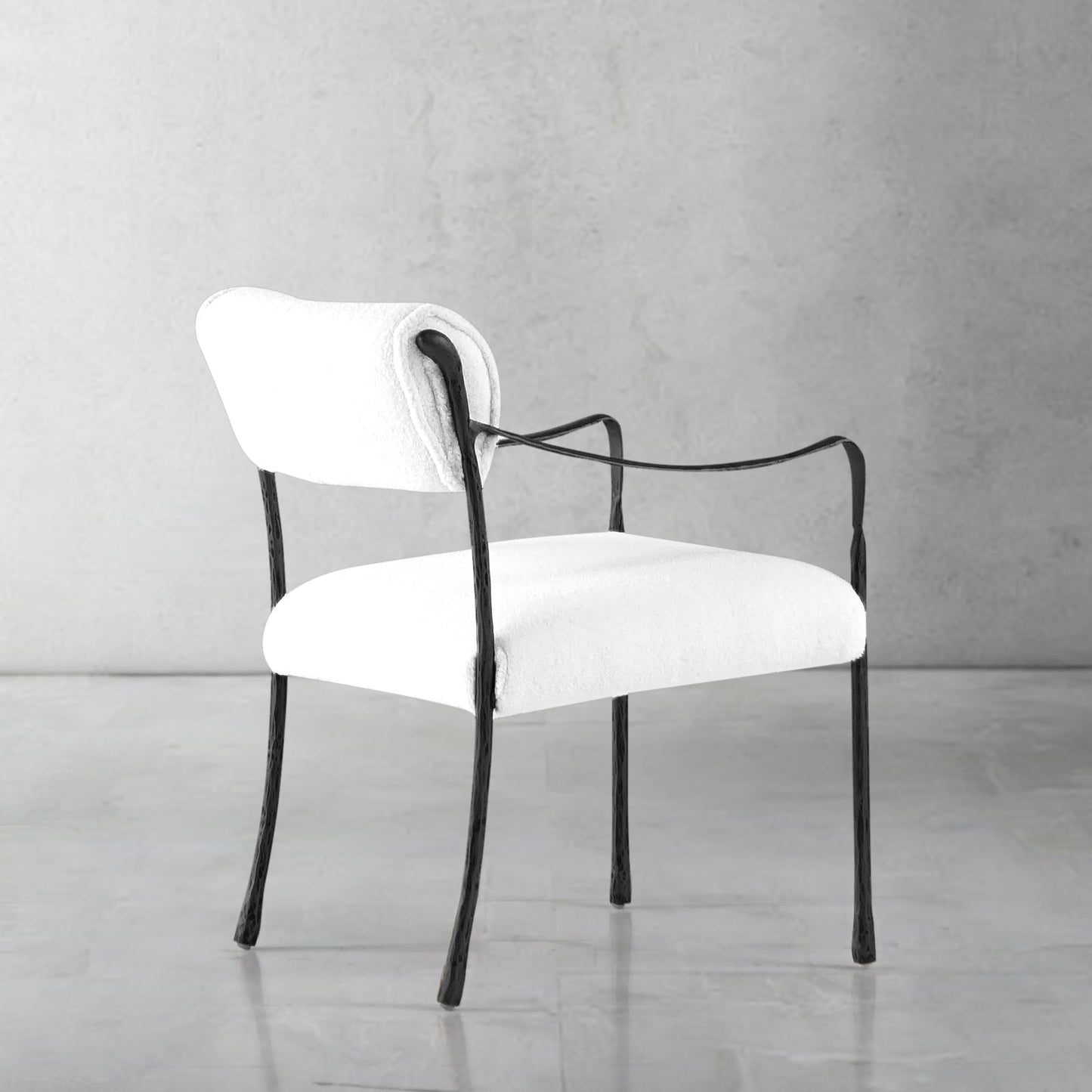 Hand Forged Metal Retro Copper Iron Frame Dining Chair