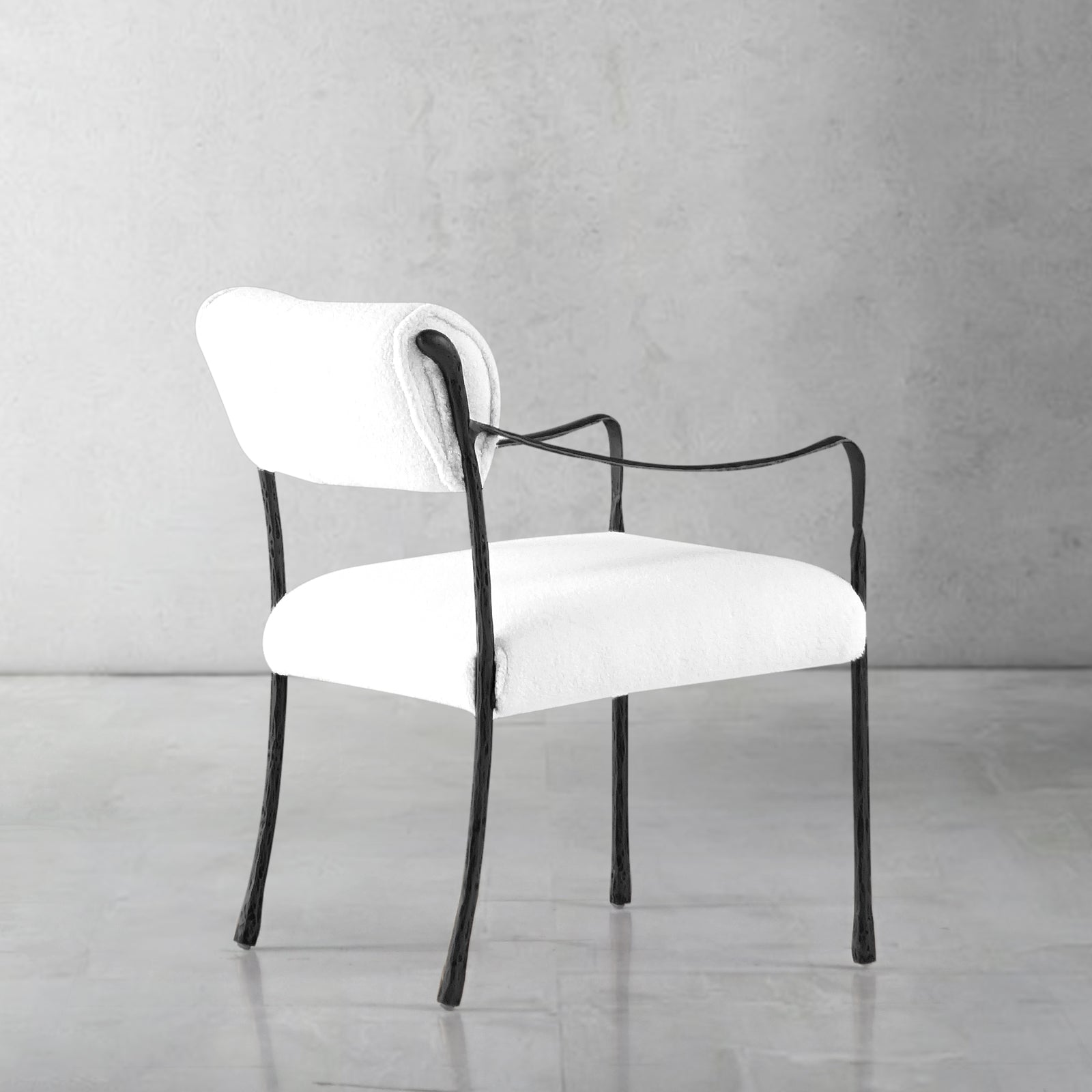 Hand Forged Metal Retro Copper Iron Frame Dining Chair