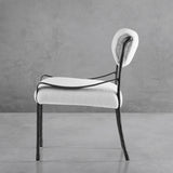Hand Forged Metal Retro Copper Iron Frame Armless Dining Chair