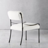 Hand Forged Metal Retro Copper Iron Frame Armless Dining Chair
