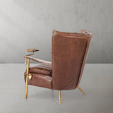 Hand Forged Metal Vintage Leather Armchair Cigar Chair