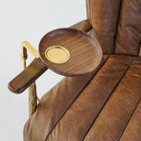 Hand Forged Metal Vintage Leather Armchair Cigar Chair