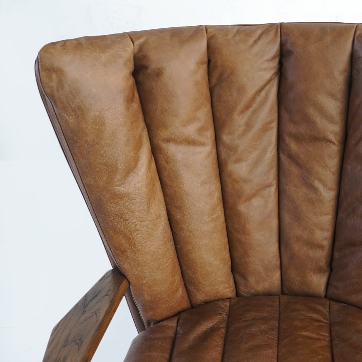 Hand Forged Metal Vintage Leather Armchair Cigar Chair