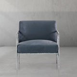 Hand Forged Metal Retro Silver Iron Frame Track Armchair