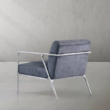 Hand Forged Metal Retro Silver Iron Frame Track Armchair