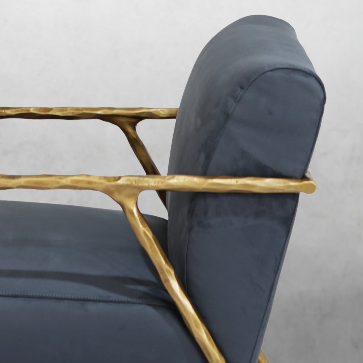 Hand Forged Metal Retro Silver Iron Frame Track Armchair