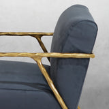 Hand Forged Metal Retro Silver Iron Frame Track Armchair