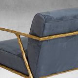 Hand Forged Metal Retro Silver Iron Frame Track Armchair