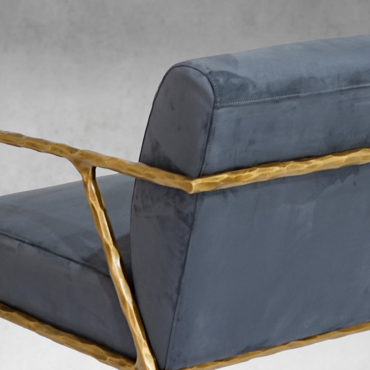 Hand Forged Metal Retro Silver Iron Frame Track Armchair