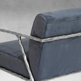 Hand Forged Metal Retro Silver Iron Frame Track Armchair