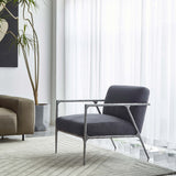 Hand Forged Metal Retro Silver Iron Frame Track Armchair