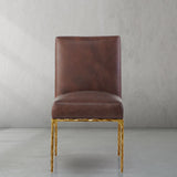 Hand Forged Metal Minimalist Fabric Dining Chair