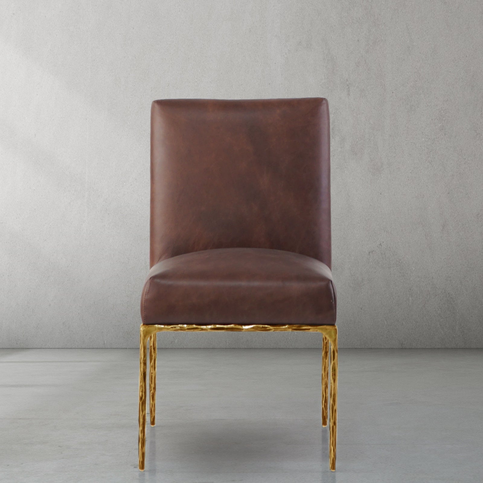 Hand Forged Metal Minimalist Fabric Dining Chair