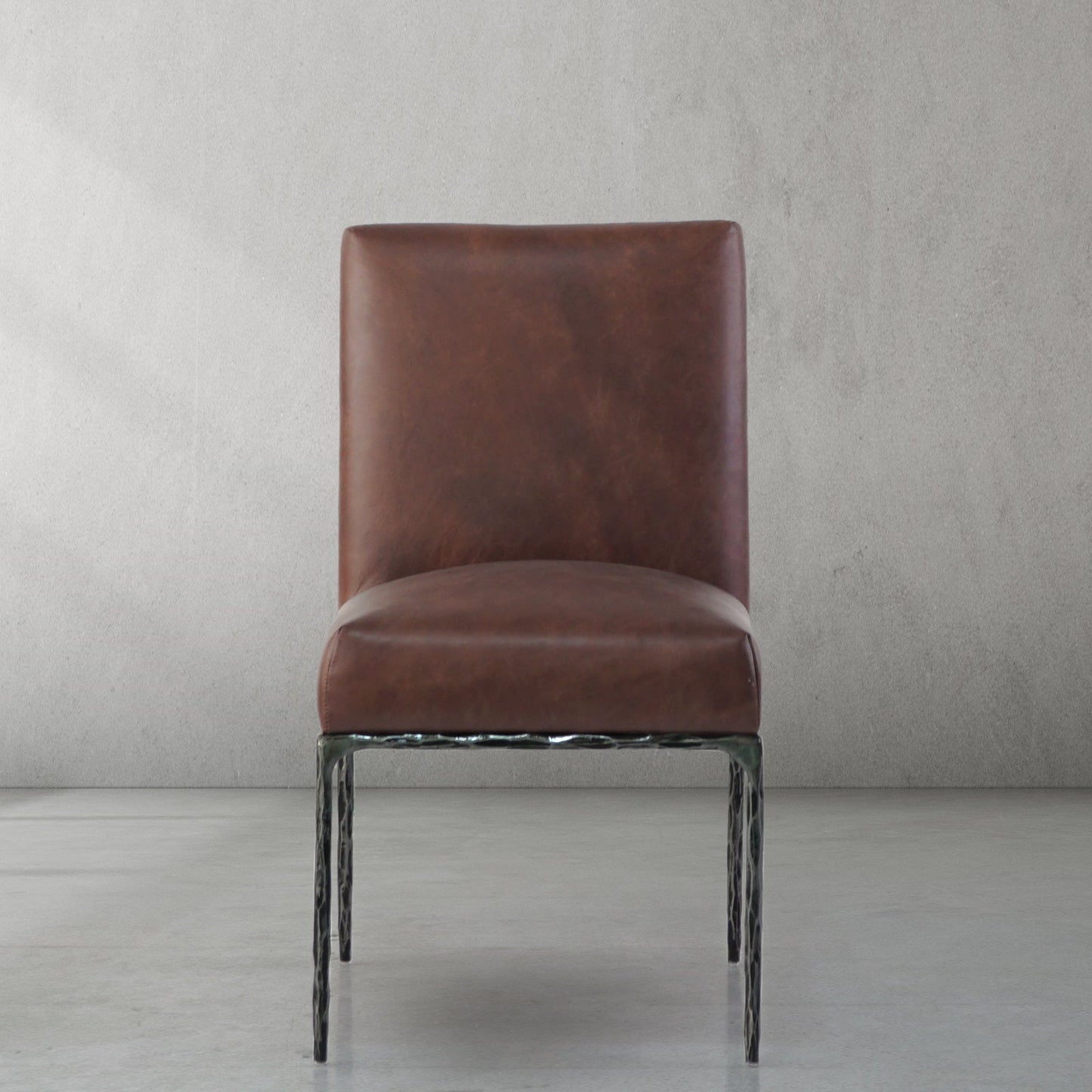 Hand Forged Metal Minimalist Fabric Dining Chair