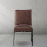 Hand Forged Metal Minimalist Fabric Dining Chair