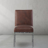 Hand Forged Metal Minimalist Fabric Dining Chair