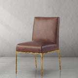 Hand Forged Metal Minimalist Fabric Dining Chair