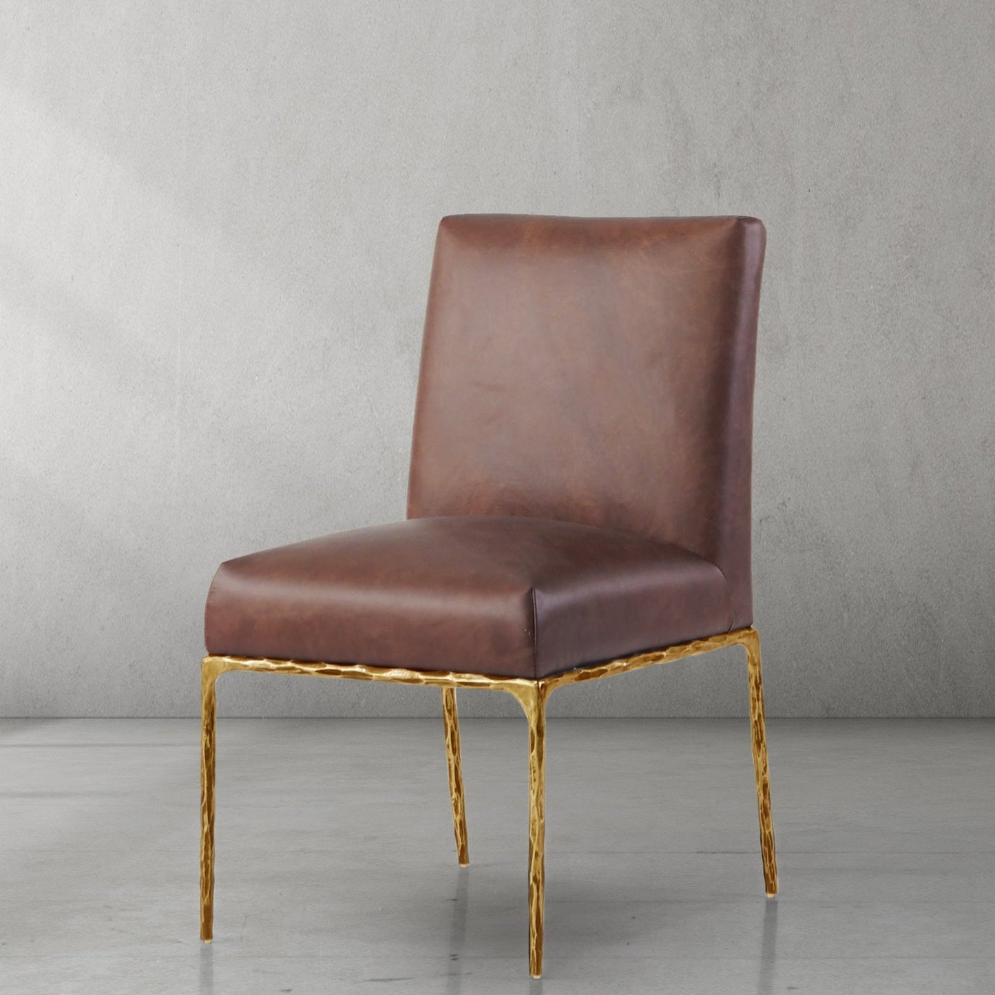 Hand Forged Metal Minimalist Fabric Dining Chair