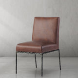 Hand Forged Metal Minimalist Fabric Dining Chair