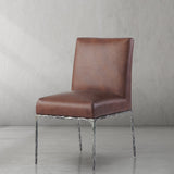 Hand Forged Metal Minimalist Fabric Dining Chair