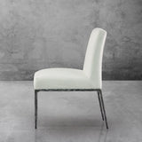 Hand Forged Metal Minimalist Fabric Dining Chair