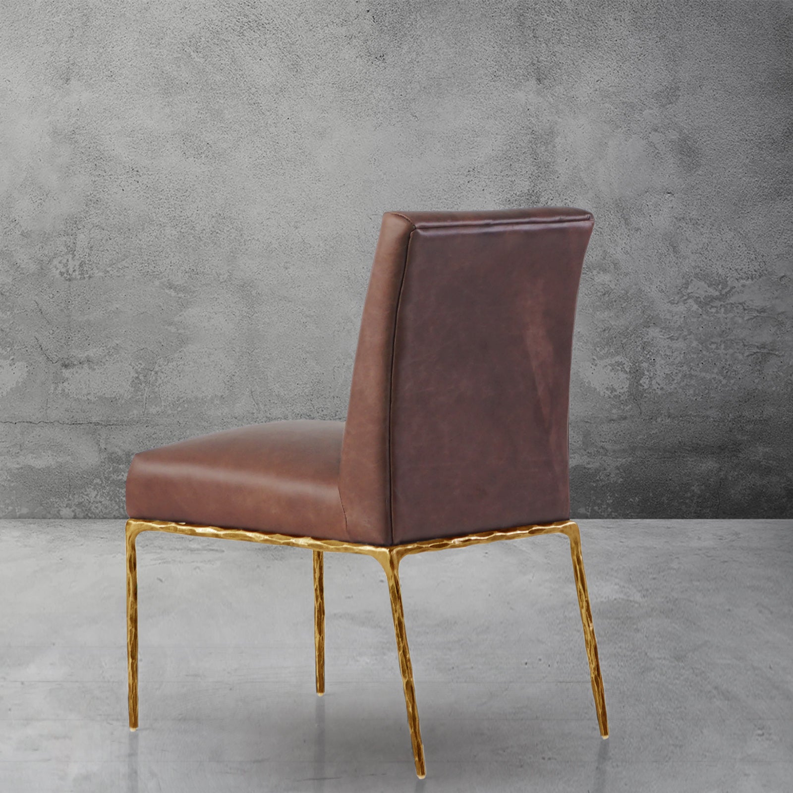 Hand Forged Metal Minimalist Fabric Dining Chair