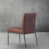 Hand Forged Metal Minimalist Fabric Dining Chair