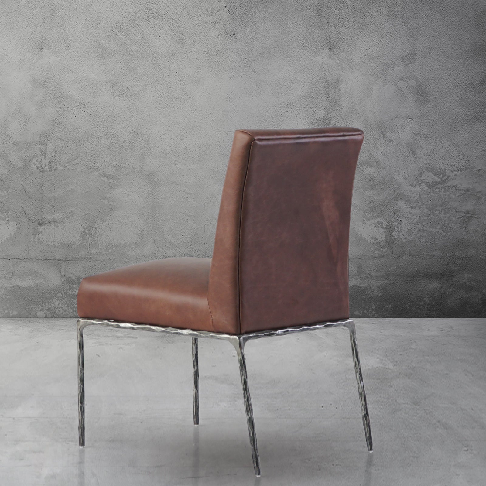 Hand Forged Metal Minimalist Fabric Dining Chair