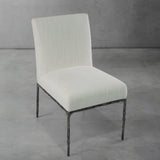 Hand Forged Metal Minimalist Fabric Dining Chair