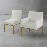 Hand Forged Metal Minimalist Fabric Dining Chair
