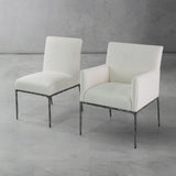 Hand Forged Metal Minimalist Fabric Dining Chair
